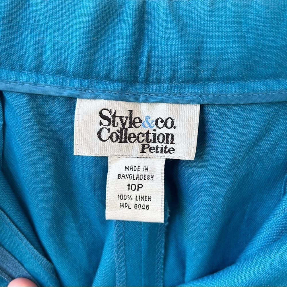 Vintage 100% linen royal blue women’s trousers - Picture 7 of 8